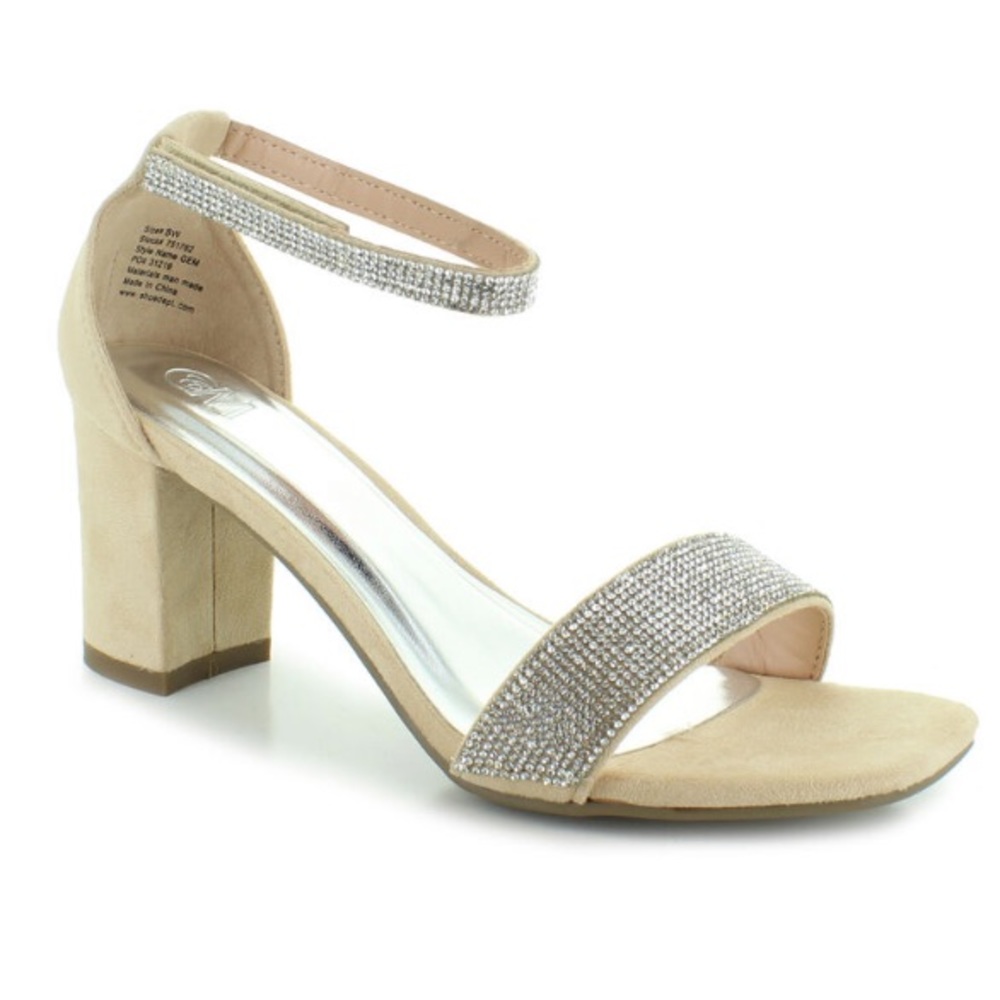 Chelsea Moreland Gem Heels Beige Size 8